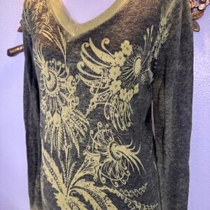 Cabi green v neck floral